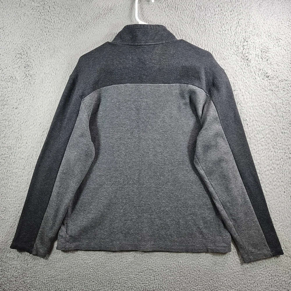 Calvin Klein Sweater Men‎ Large Snap Button Mock Neck Gray